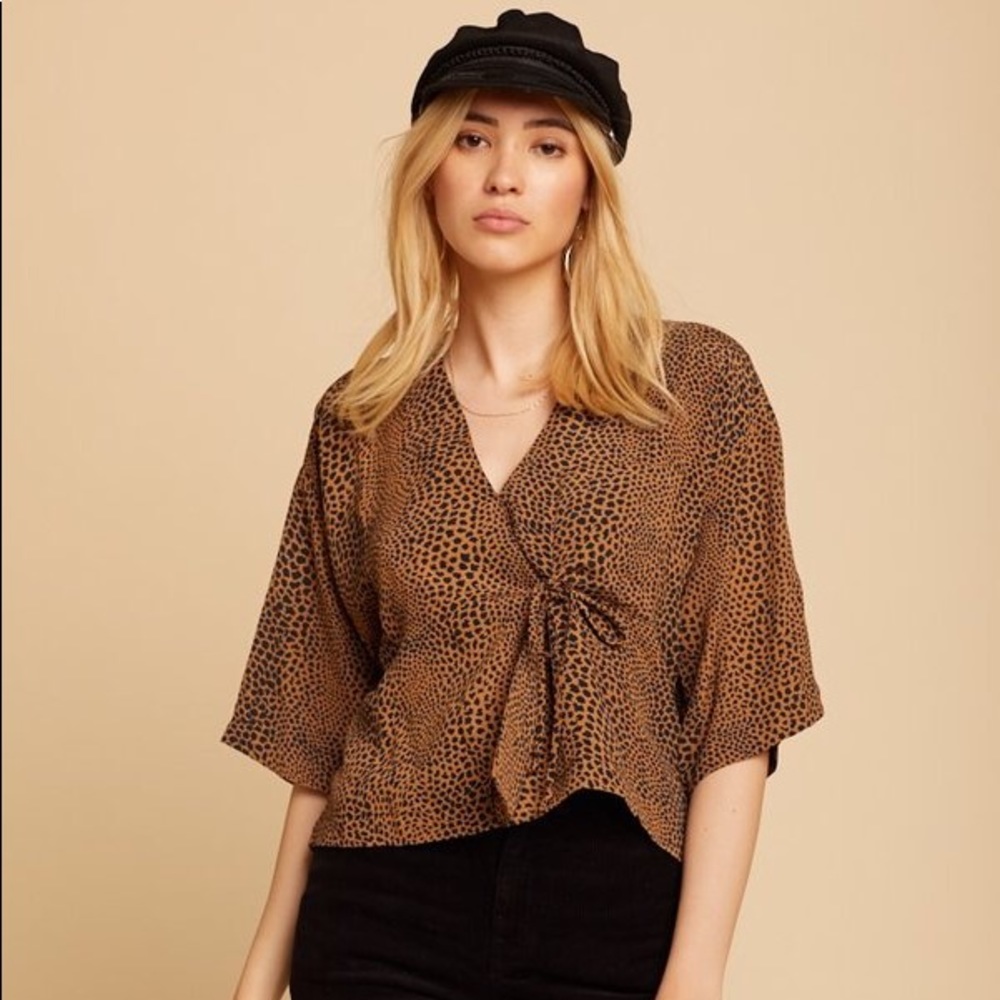 ISO Whimsy Row Cheetah Taylr top